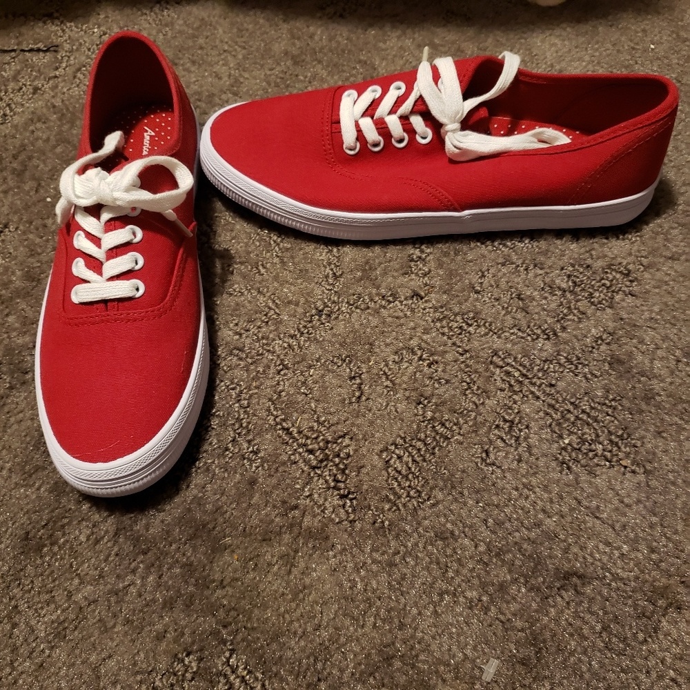 American Eagle  red Keds style shoes